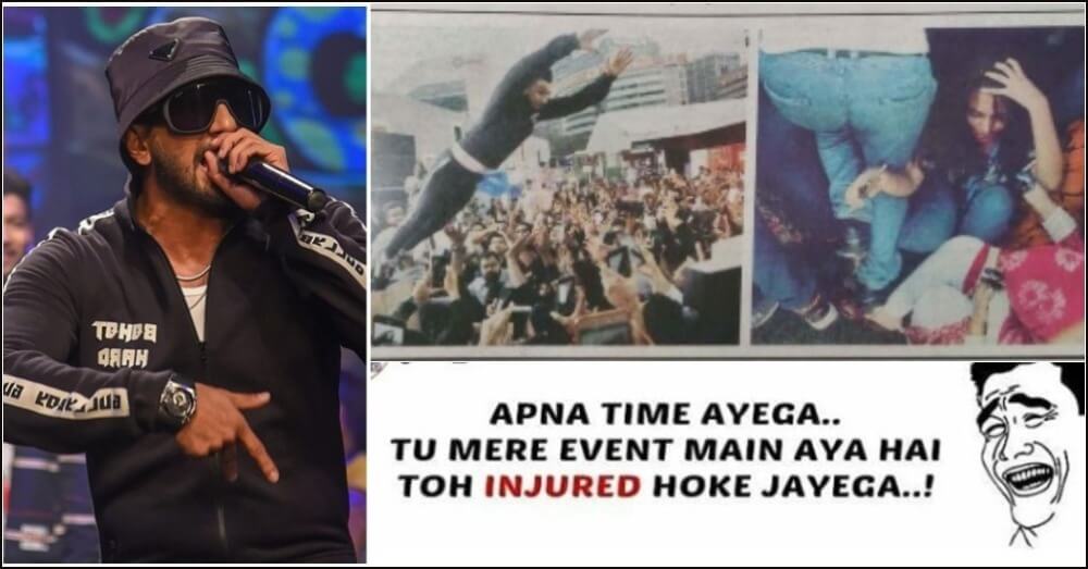 Video: शो में एक्साइटेड होकर रणवीर सिंह ने भीड़ पर मारी छलांग, फैंस को लगी चोट