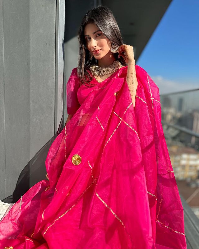 Mouni Roy Rani Pink Lehenga with gota patti work