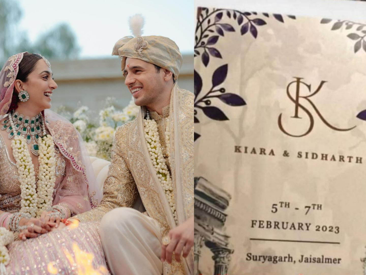 Kiara Sidharth Wedding Invitation Card