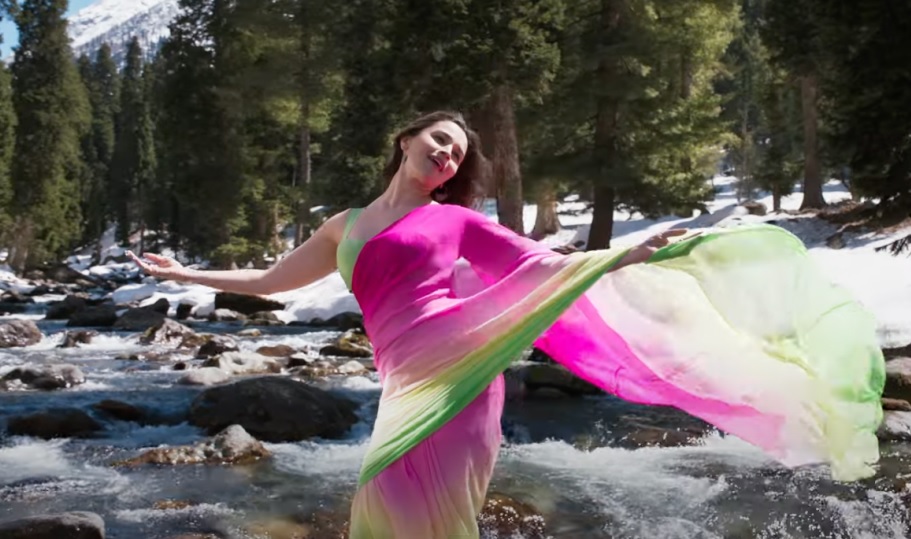 Alia bhatt in Rani pink saree
