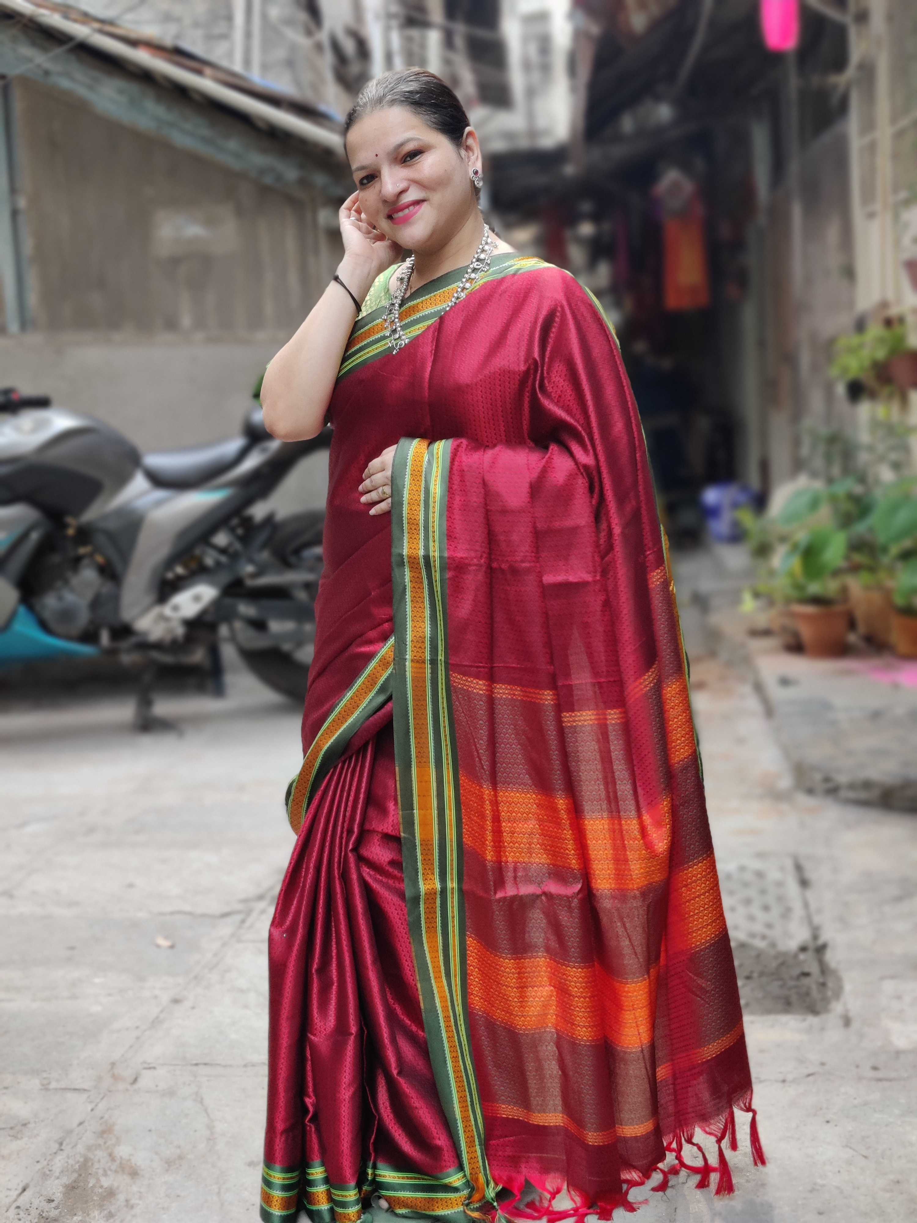 खणाची साडी - Gudi Padwa Saree Looks In Marathi