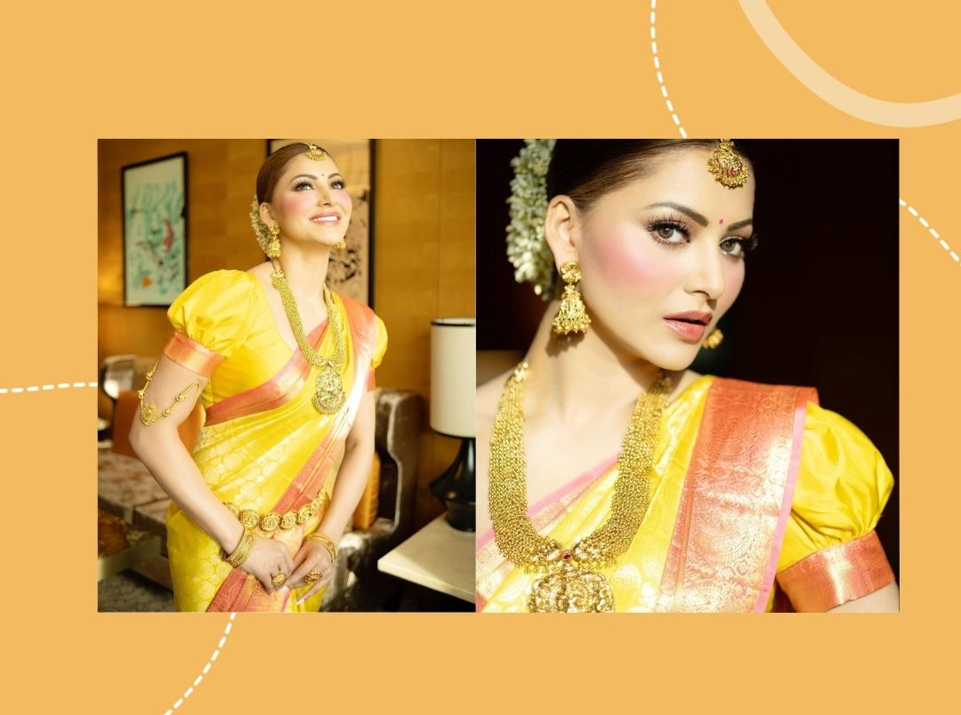 Urvashi Rautela Stuns In Pure Silk Kanjeevaram Saree in Marathi