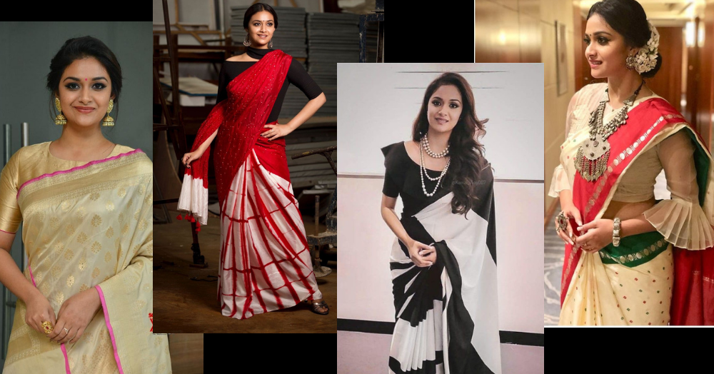 Keerthy_syresh_saree_-_FB 8 அற்புதமான தோற்றங்களில் கீர்த்தி சுரேஷ் நம்மை மீண்டும் சேலையின் மீது காதல் கொள்ள வைத்தார் – குறிப்பு எடுங்கள் !