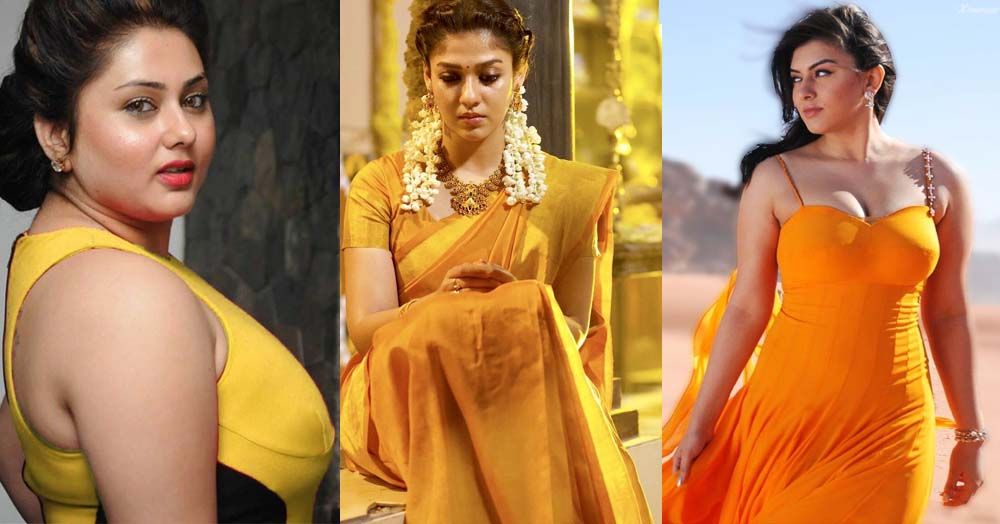 tamil-actress-mesmerizing-yellow-colour-look-bright001 மஞ்சள் உடையில் கிளாமரில் கலக்கும் தமிழ் நடிகைகள்