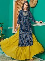 Purchase online Sky Blue Color Indian Kurtis Crepe Kurtas Digital Print  Ladies Short Kurti – Lady India