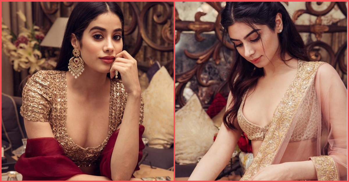 Deep Neck Blouse Designs Inspired By The Looks Of Janhvi Kapoor