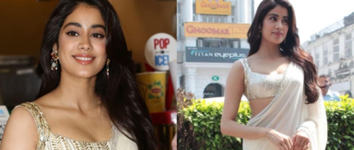 Janhvi Kapoor&#8217;s Saree + Risqué Blouse Is The Cocktail Look We&#8217;re Eyeing This Wedding SZN