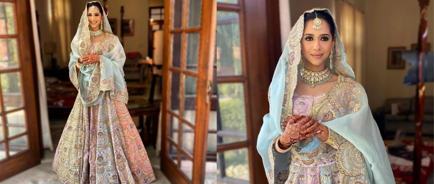 Wedding Soon? You Gotta Bookmark This Bride&#8217;s Pastel Lehenga &amp; Unique Dupatta