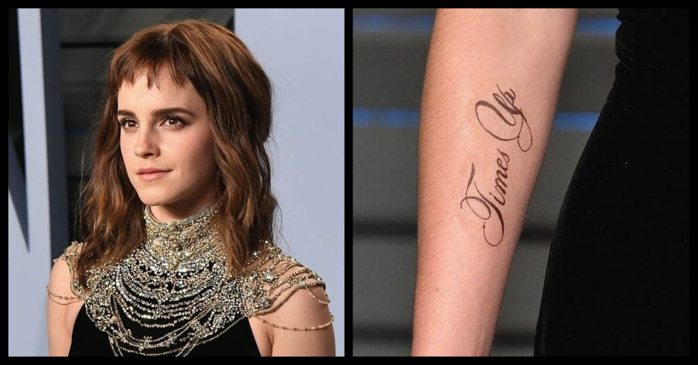 Emma Watson makes light of Time's Up tattoo error and jokes she needs a  'proof reader'
