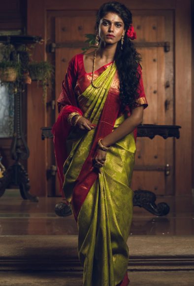 Kanjeevaram saree inspiration for South Indian brides | South indian wedding  saree, South indian bride saree, Bridal sarees south indian