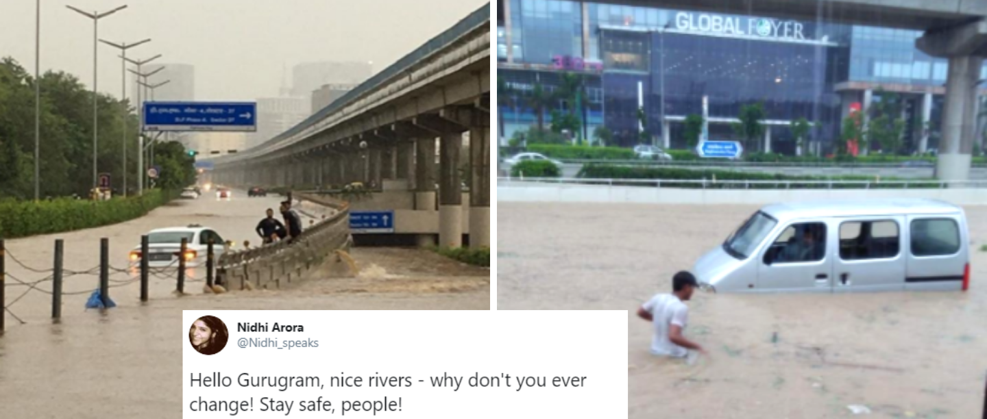 Submerged Cars &amp; Flooded Houses: Netizens Share Pics &amp; Videos After Heavy Rain In Gurugram