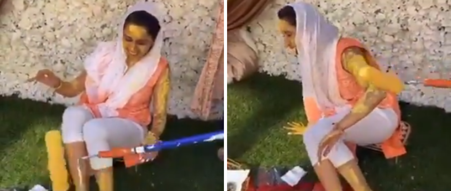 This ‘Socially Distanced’ Haldi Ceremony With A Paint Roller Is Too Much Fun To Miss!