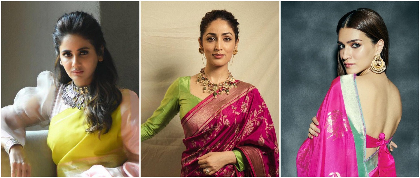 blouse designs for silk sarees with border - Sareeing.com