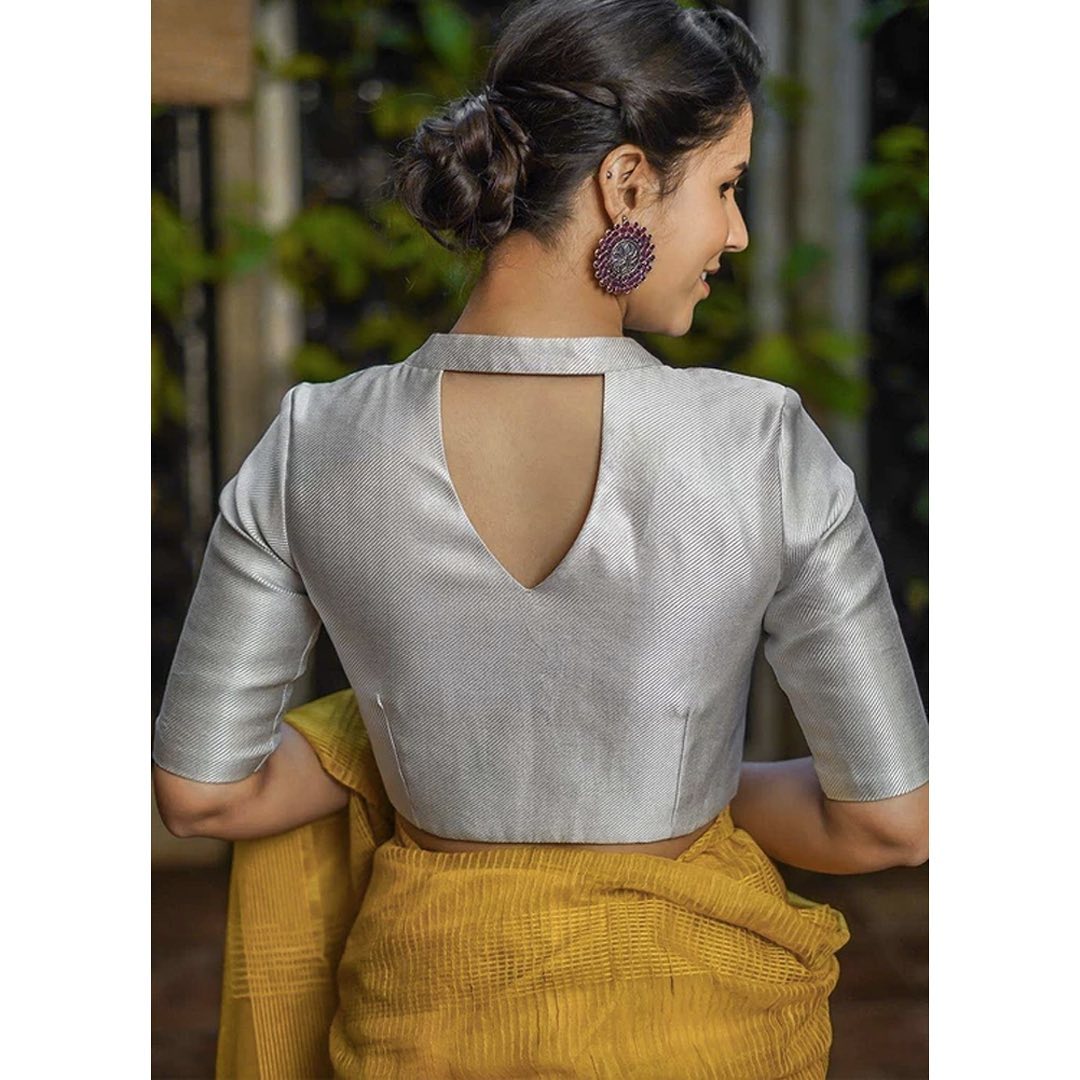 decent saree blouse back designs