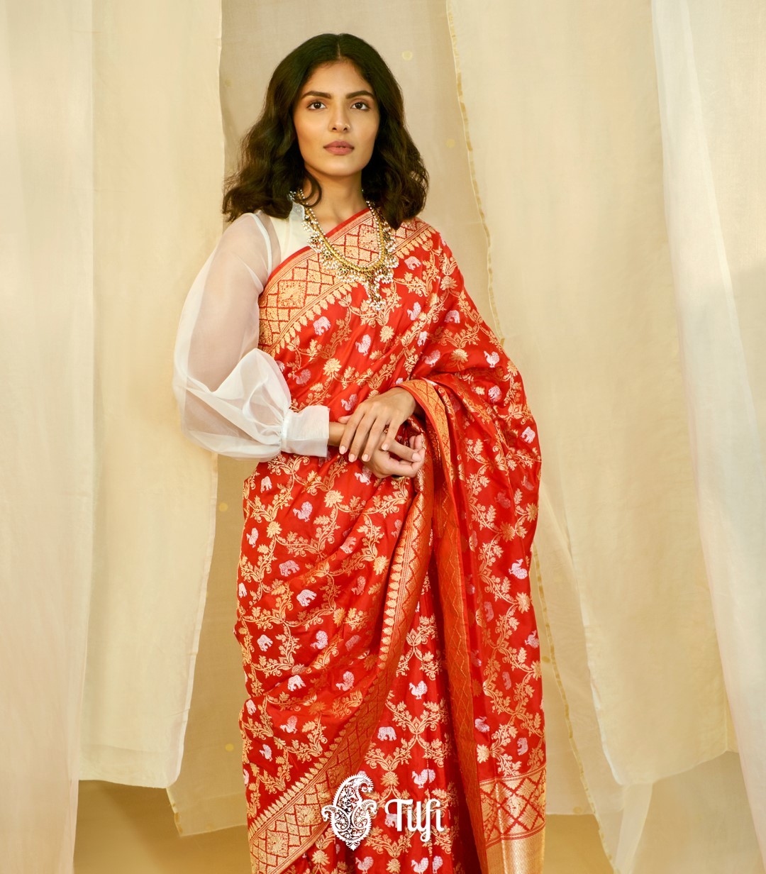 Marriage Shaadi Wear Jacquard Silk Sari | Wedding Indian Party Dress