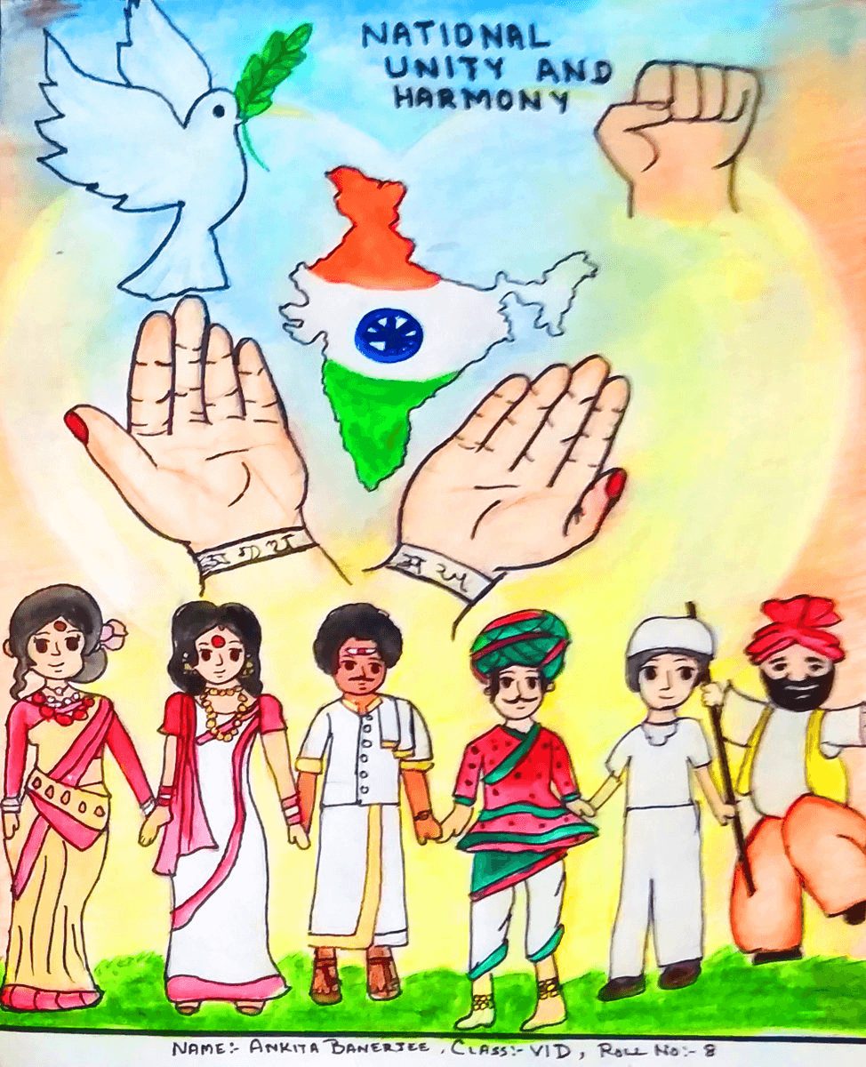 National Unity day poster drawing step by step | Unity day drawing | Rashtriya  ekta diwas drawing - YouTube