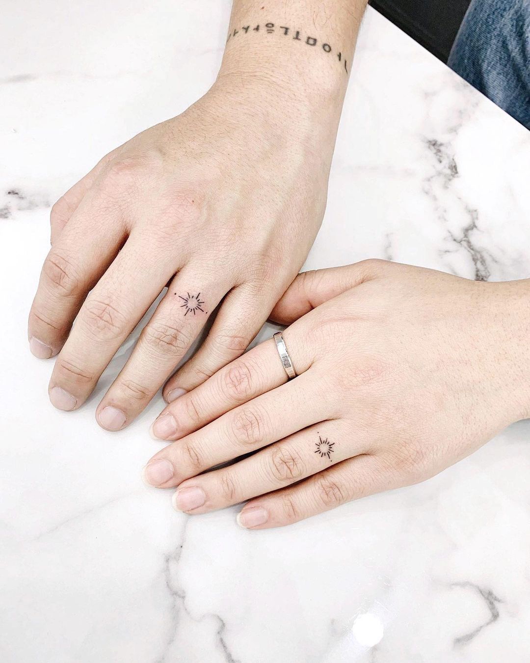 Ben Higgins Gets Matching Wedding Rings Tattoos with His Dad We Got  Tattoos Together Today With Our Wives Watching