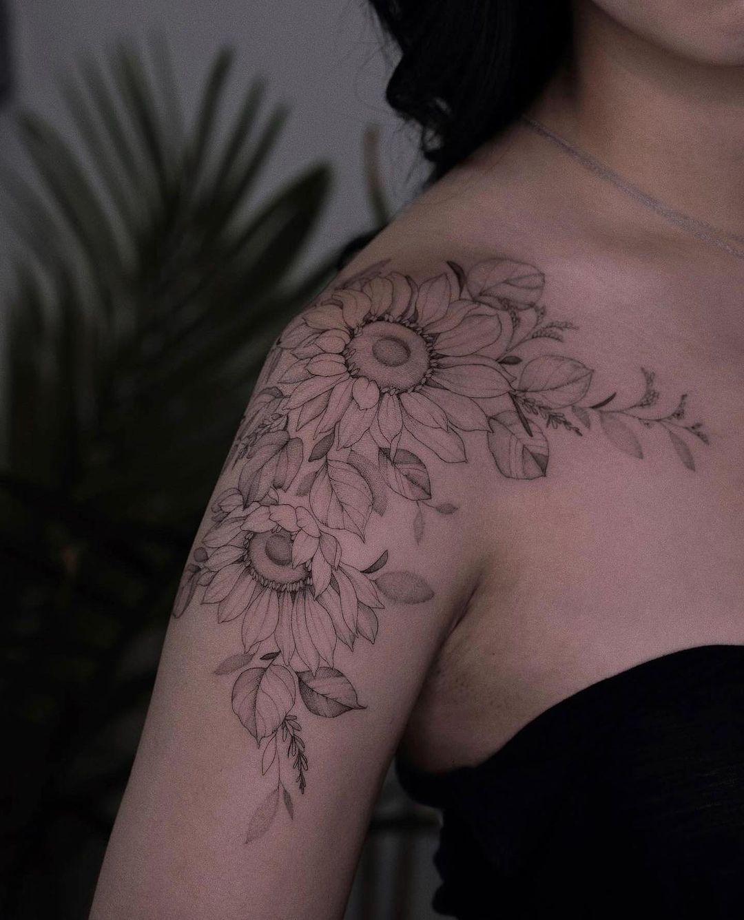 72 Exquisite Shoulder Sunflower Tattoos For You  Psycho Tats