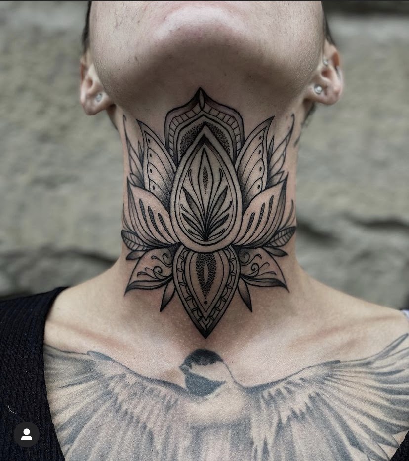 Neck Tattoo Designs - 15 Front and Back Neck Tattoos For Females (2021)