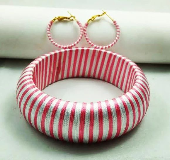Striped Thread Bangle Design