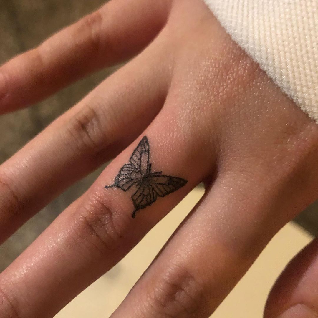 Simple Finger Tattoos - Butterfly Tattoo