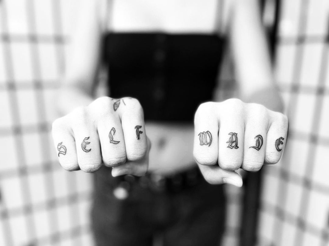 Women's unique finger tattoos - Knuckle Tattoo Design 