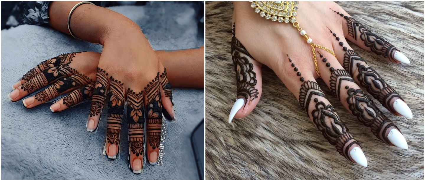 Woman Hand with black henna tattoo on jewelry, Indian bride girl hand with black  mehndi tattoo Stock Photo - Alamy