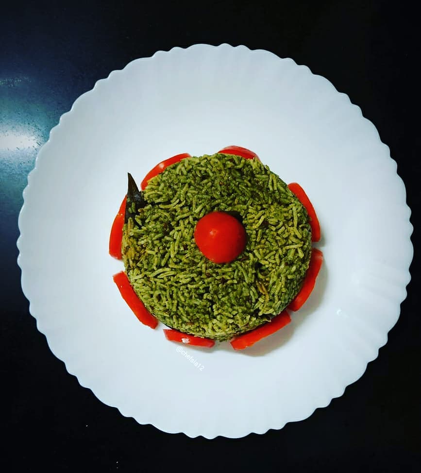 Spinach Rice - Vegetarian Leftover Rice Recipes