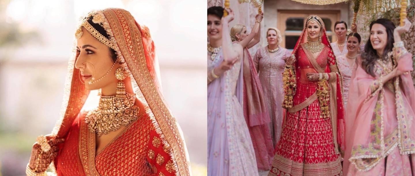 The bride Katrina Kaif @katrinakaif in classic Sabyasachi red bridal  lehenga❤️ The ace designer Sabyasachi Mukherjee shared the detai... |  Instagram