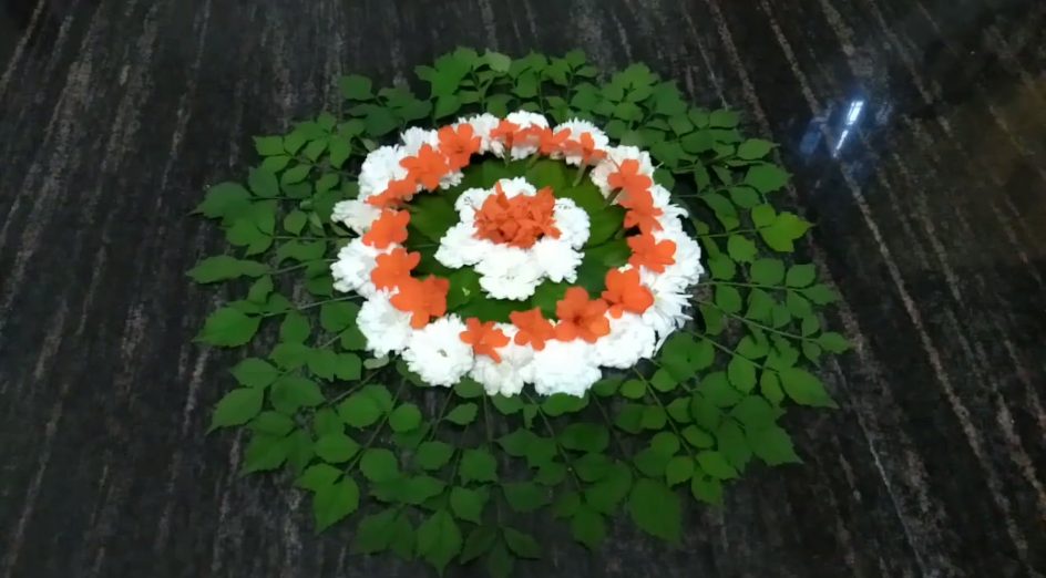 Republic Day Flower Rangoli