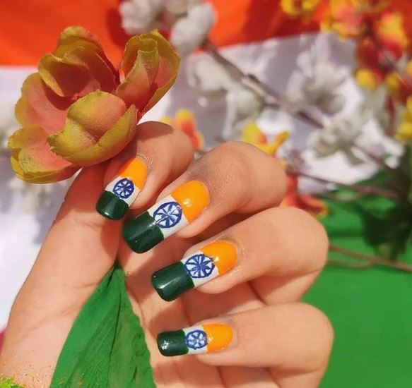 Tricolour nail art for 15th August | Independence day nail designs | India  Flag | Nail Delights 💅 - YouTube