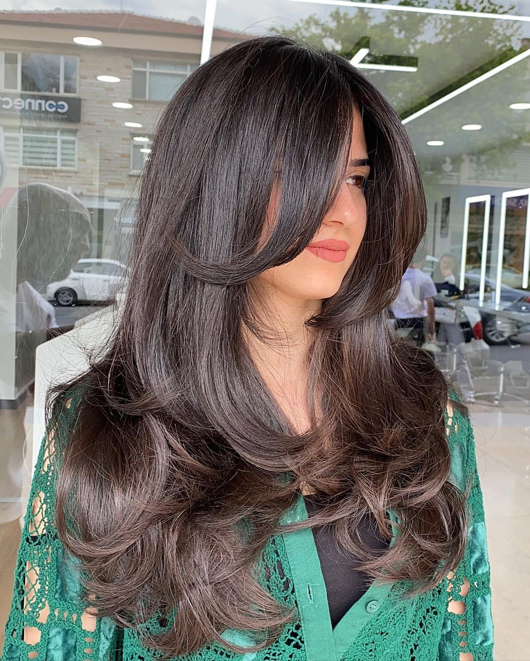 Curtain bangs      hairbyubaidansari haircut hair haircolor  hairstyle curtainbangs delhi delhigirls delhincr photo  Instagram