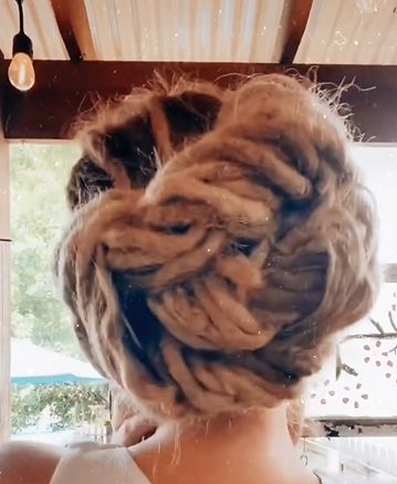 Three Knot Bun Dreaklock Hairstyle