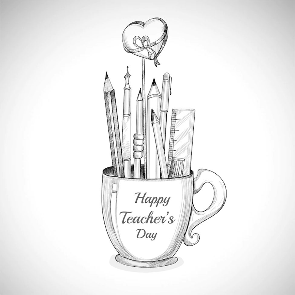 HAPPY TEACHERS DAY CARD DRAWING EASY | Teachers day card, Happy teachers day  card, Happy teachers day