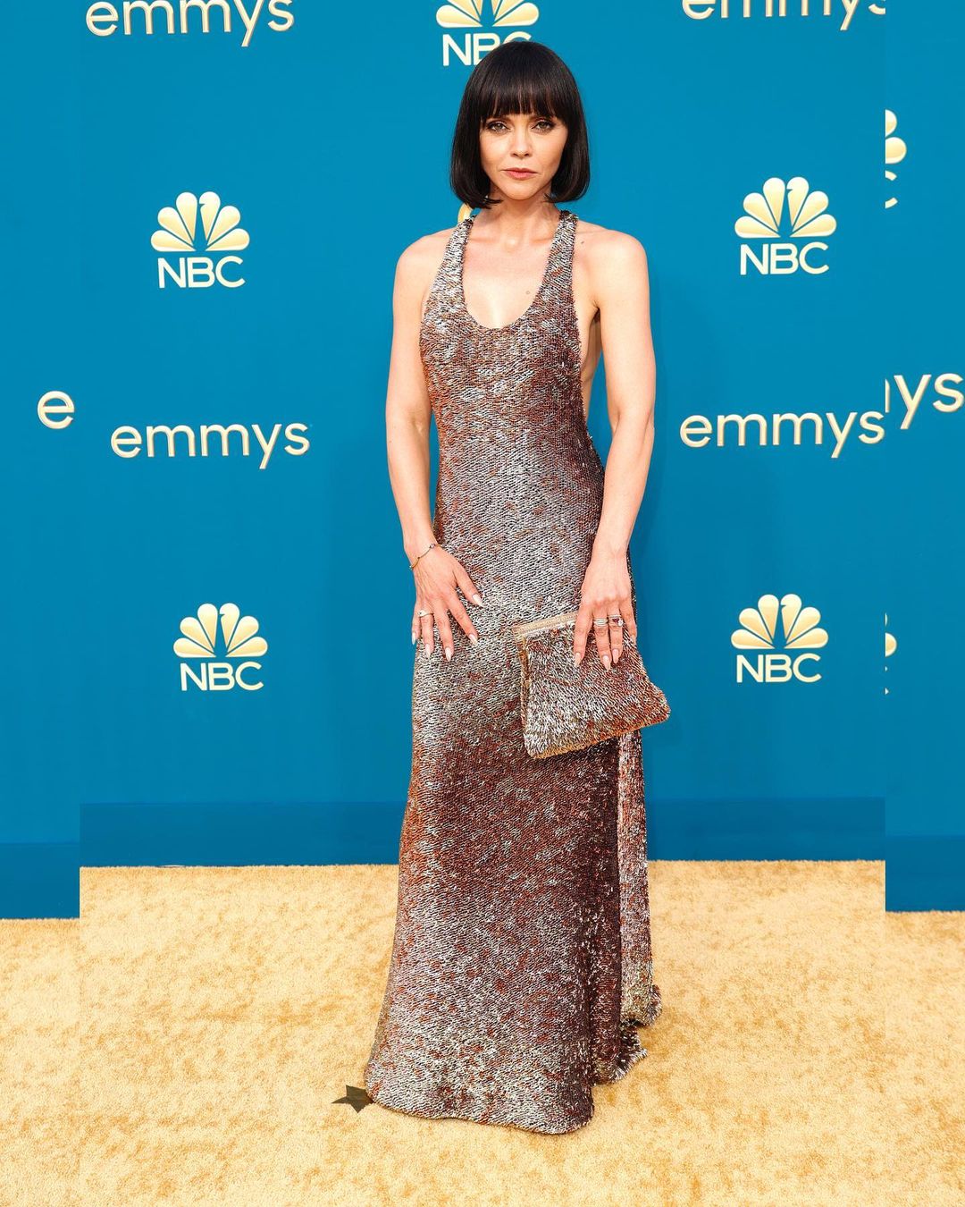 HoYeon Jung Wears Pastel Louis Vuitton Dress to Emmys 2022