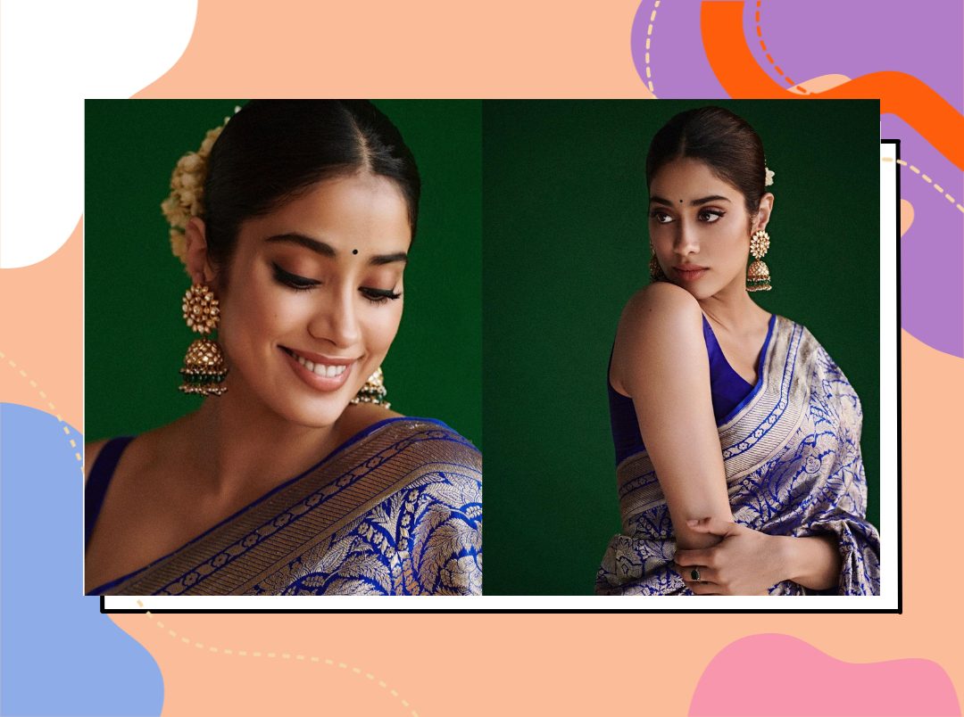 Janhvi Kapoor Is Reminding Us Of Sridevi In Her Blue Banarasi Saree