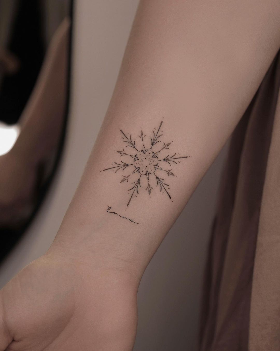 Snowflake Tattoo On Sleeve