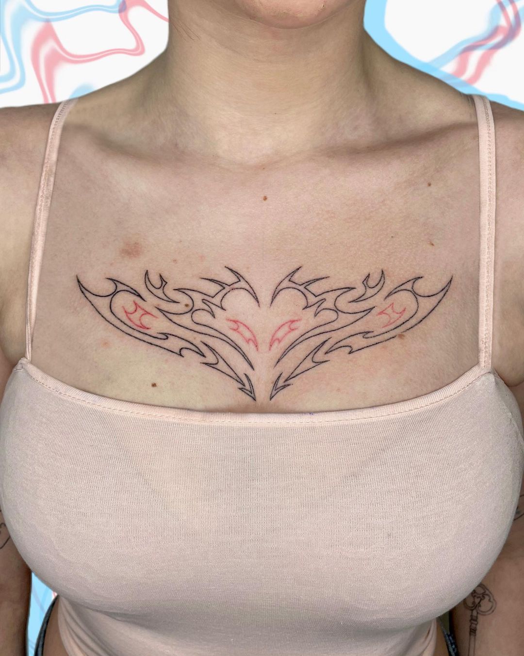 cute girly chest tattoos