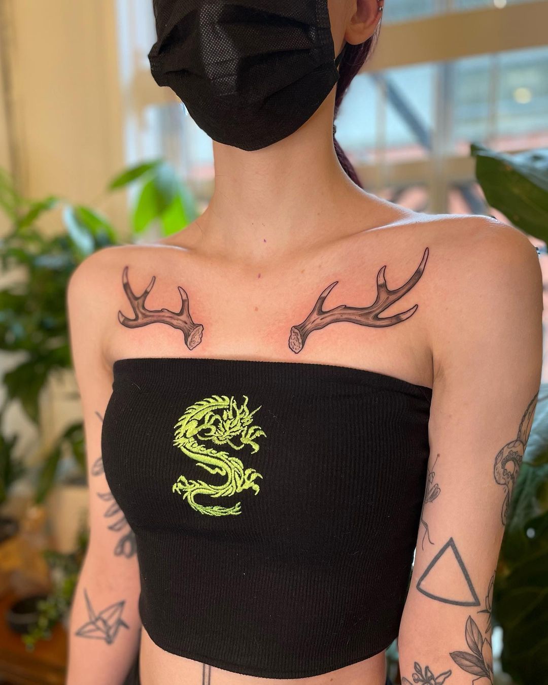 female chest tattoo | Iron Song Inkworks