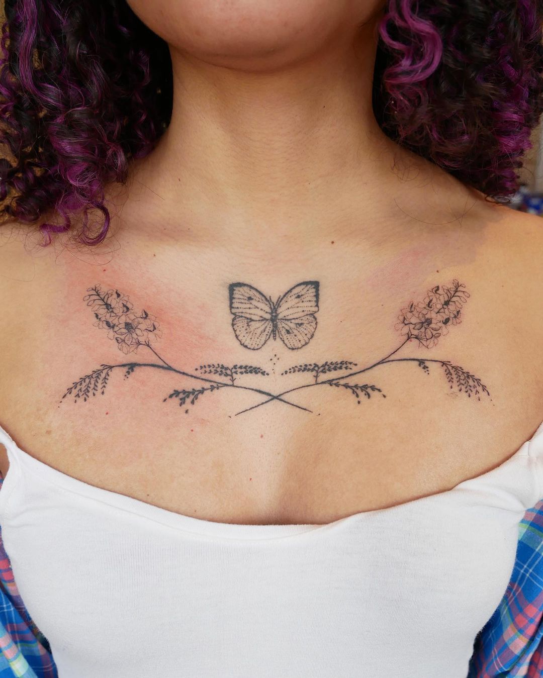 Floral Chest Tattoo