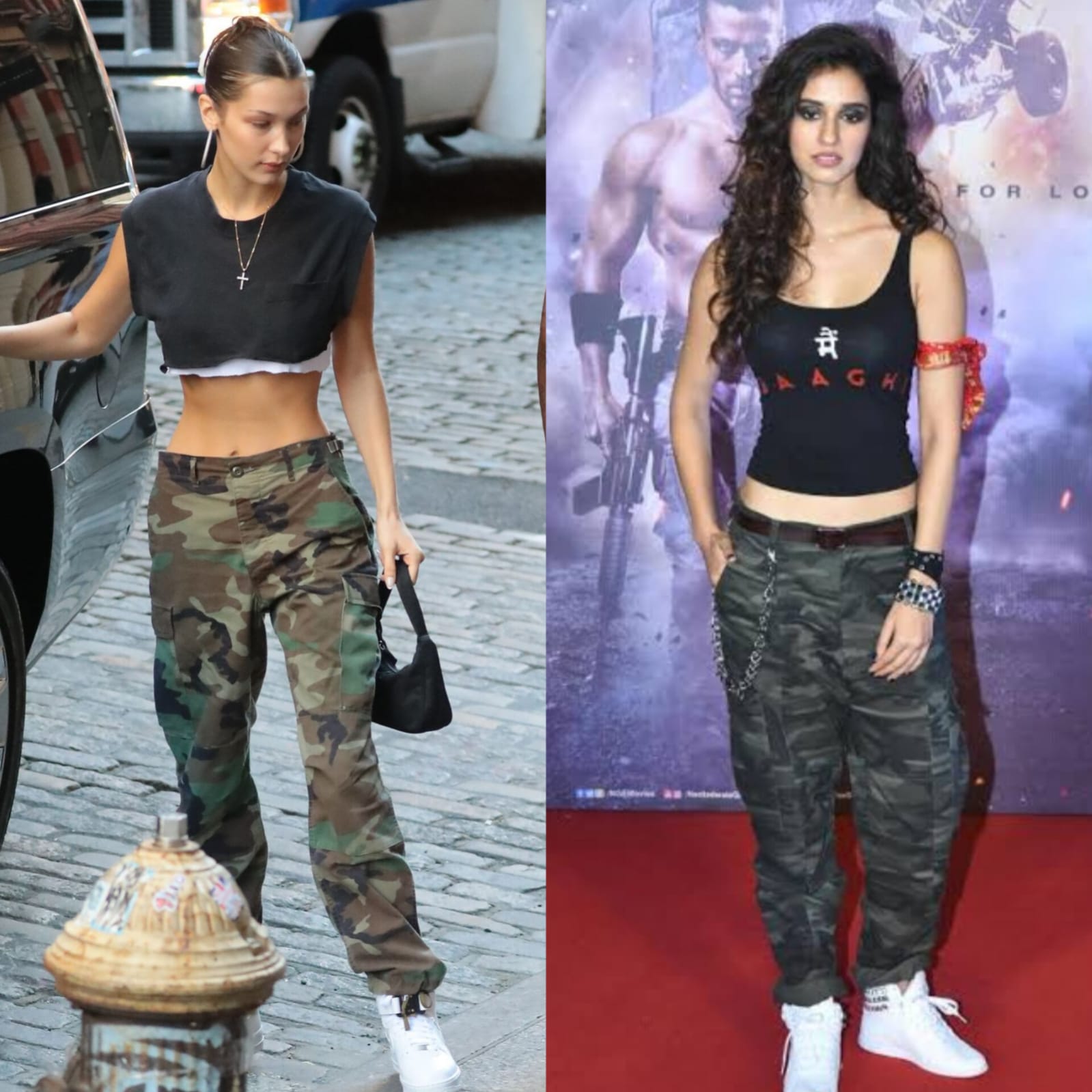 Bella Hadid Wore Camo Pants and a Crop Top