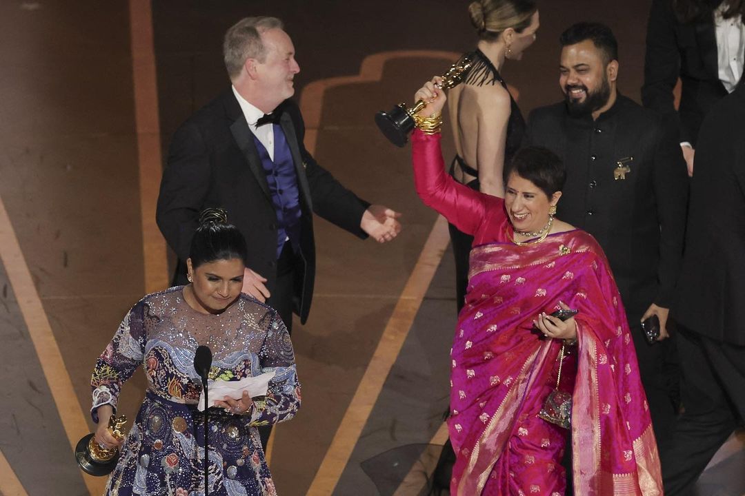 Guneet Monga & Kartiki Gonsalves Oscar 2023 Dress