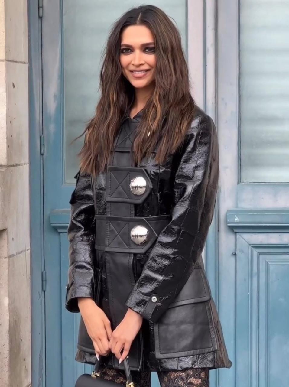 Deepika Padukone served two stunning leather outfits for the Louis Vuitton  show in Paris