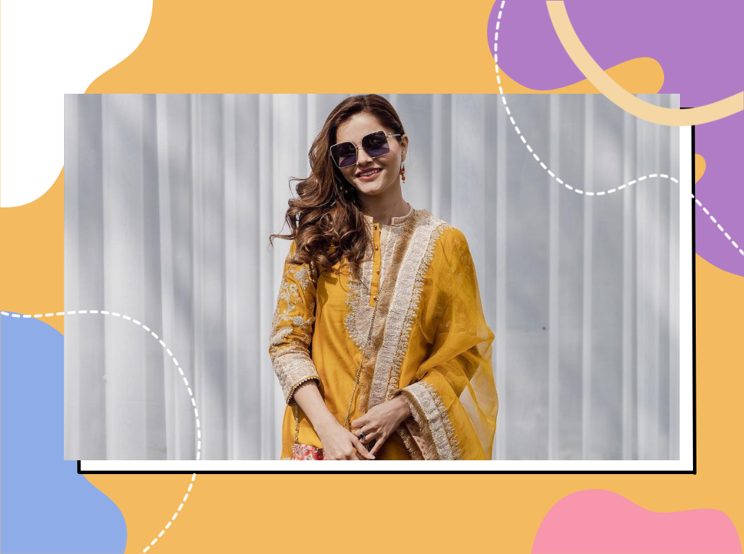 Rubina Dilaik’s Mustard Suit Is The Perfect Bridesmaid Outfit