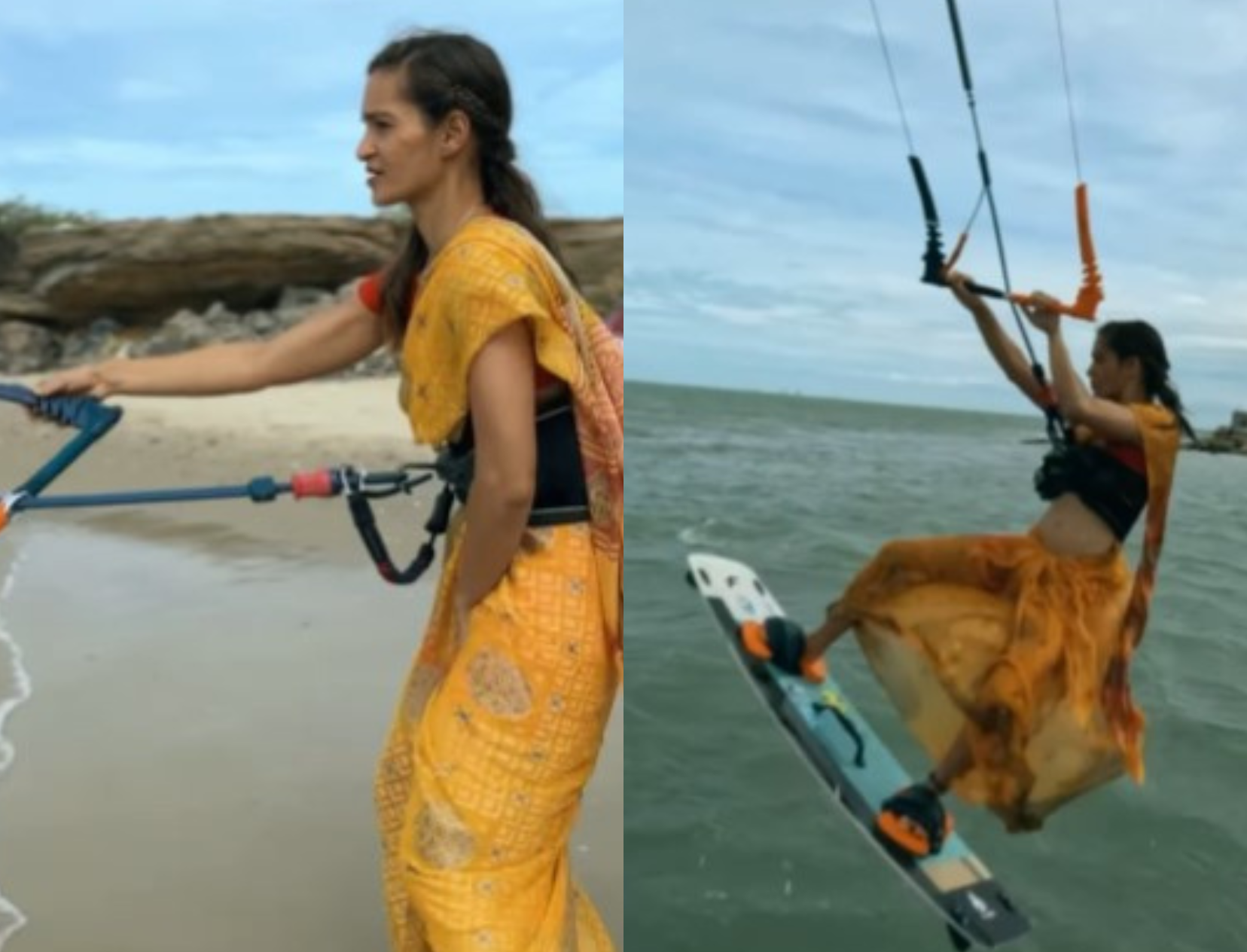 This Scuba Diving Instructor Went Kiteboarding In A Saree, Check Out The Video