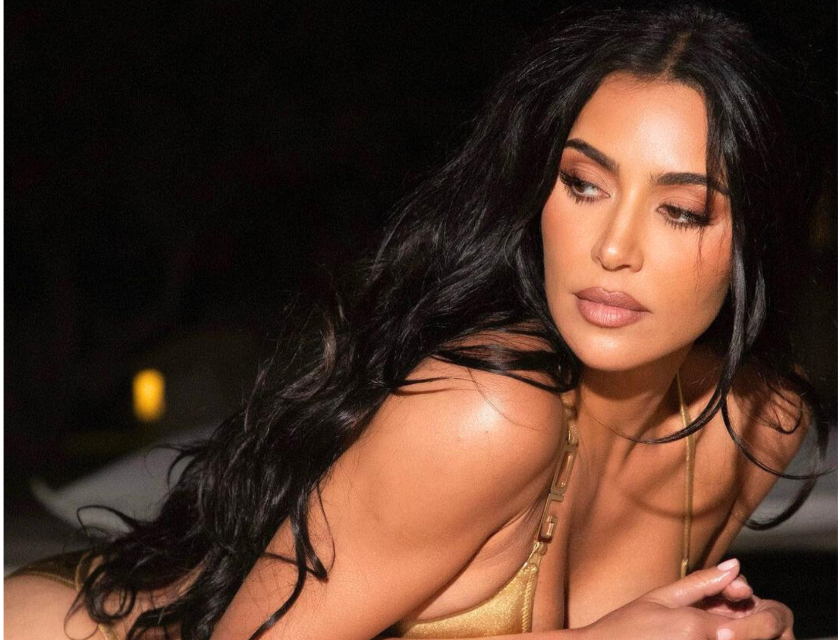 Kim Kardashian Breaks The Internet With Yet Another Gold Bikini Moment!