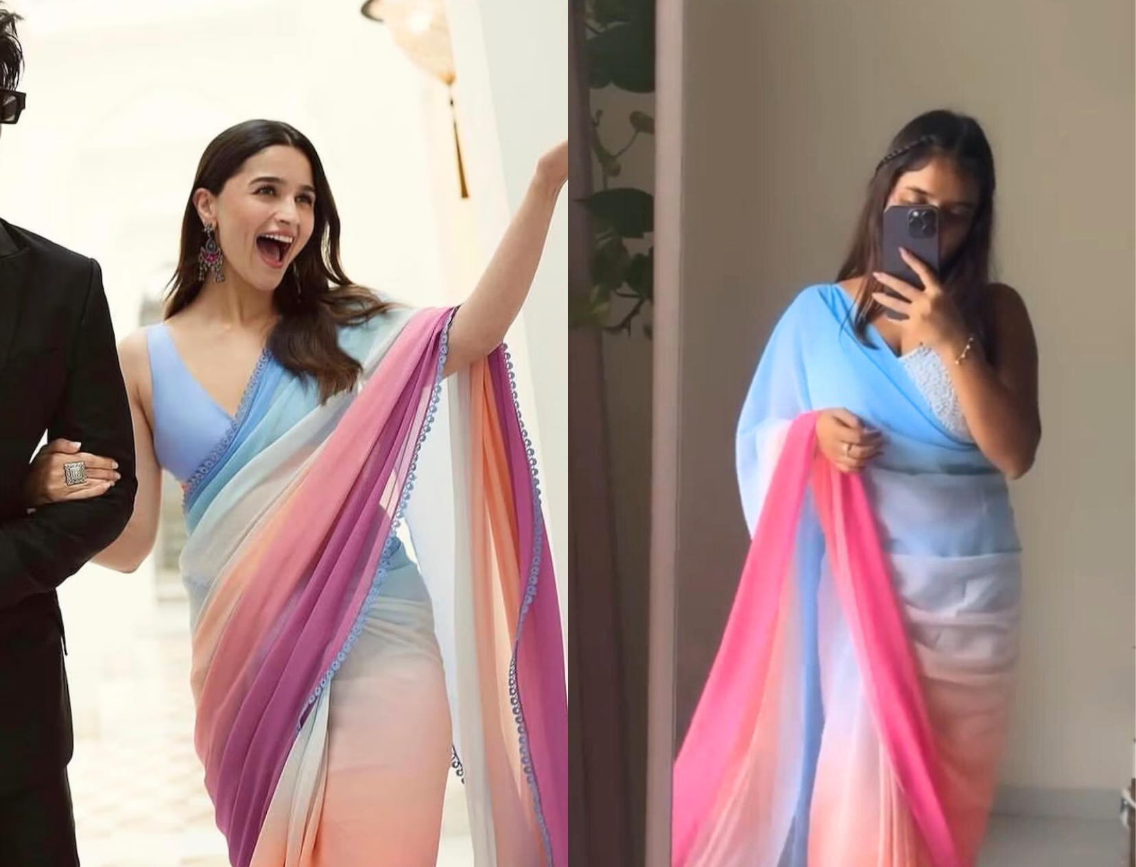 This Influencer Ordered Alia Bhatt’s Cassata Saree For Rs 500 &amp; It Looks Ditto!